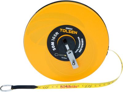 Tolsen 50M 165FT Fiberglass Measuring Tape  with Metal Ring ABS Case Model: 35023_img_1