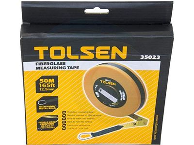 Tolsen 50M 165FT Fiberglass Measuring Tape  with Metal Ring ABS Case Model: 35023_img_2
