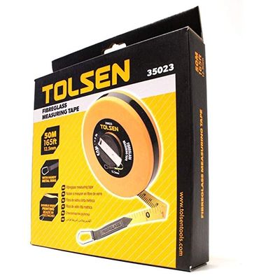 Tolsen 50M 165FT Fiberglass Measuring Tape  with Metal Ring ABS Case Model: 35023_img_3