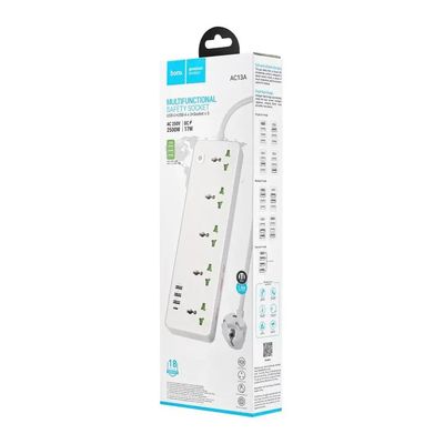 HOCO AC13A Talento 5-Position Socket (1C3A) (EU) – White Color_img_1