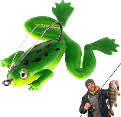 2 pcs frog bait for fishing | Fishing Lure | frog Lure | Bang | Shol Fishing Lure | Floating Bait Realistic Swimbait Topwater Frog Fishing Lure | Floating Bait, Artificial Sofish Fishing Lure for Pike, Trout, Saltwater, Freshwater Aznever_img_5