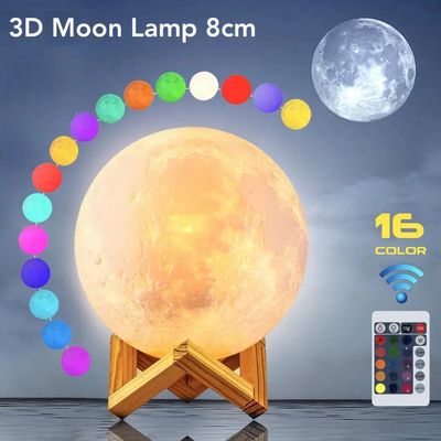 Rechargeable 3D Moon Lamp With Remote 8cm_img_0