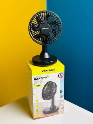 Awei F29 mini Desktop Oscillating Rechargeable fan- Black Color_img_2
