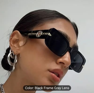 Stylish Black Square Fashion Glasses for Women_img_1