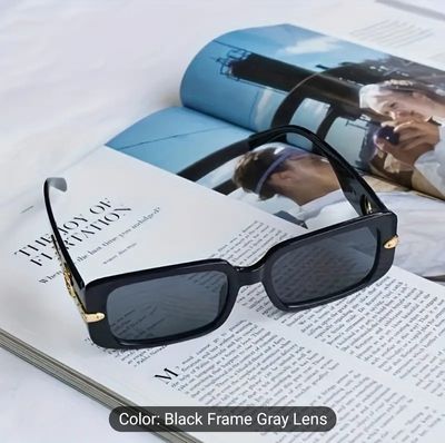 Stylish Black Square Fashion Glasses for Women_img_2