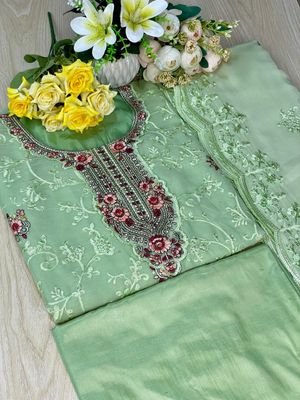 Semi –Embroidery & Sequence Work Party dress_img_3