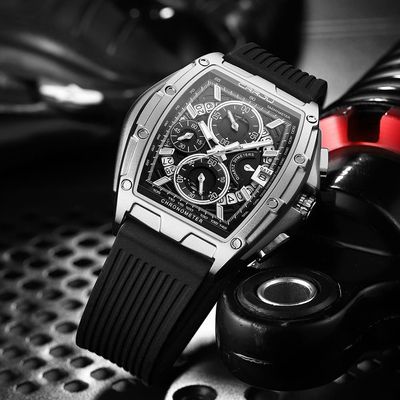 Fashionable CRRJU RM Style Silicone Strap Men's Watch_img_2
