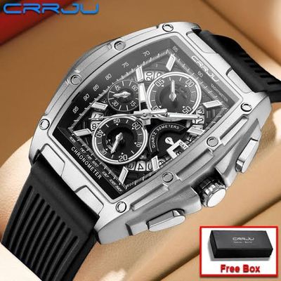 Fashionable CRRJU RM Style Silicone Strap Men's Watch_img_3