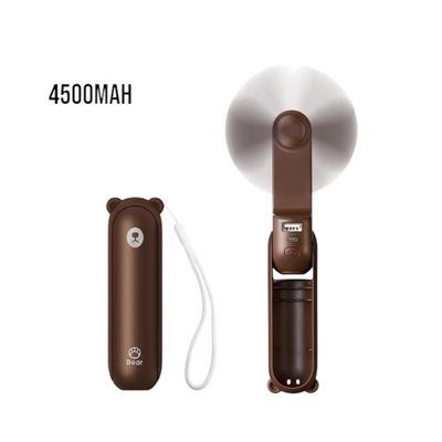JISULIFE F8X Portable Fan & Power Bank 4500mAh – Brown_img_0