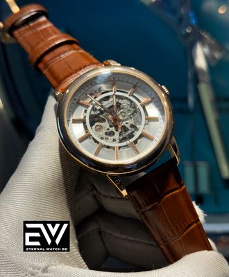 ARMANI AUTOMATIC BROWN BELT ROSE GOLD BODY DIGITS WHITE DIAL_img_0