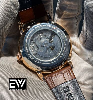 ARMANI AUTOMATIC BROWN BELT ROSE GOLD BODY DIGITS WHITE DIAL_img_1