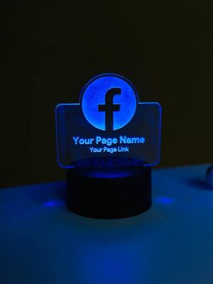 Customizable Facebook Logo Design Acrylic Multicolor Night Lamp – Black_img_0