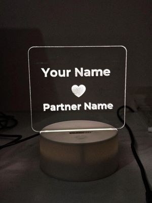 Customizable Love Acrylic Lamp (X Love Y) – Black_img_0