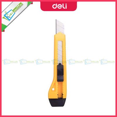 Product details of Deli Anti Cutter 2031 13 snap-off blades - Yellow Specification : 140×21×15.8MM(cutter) Material : ABS + carbon tool steel + Cold rolled steel plate Blade Size :0.4×9×80MM Blade Type :13 snap-off blades Color :Yellow, beige asst._img_0