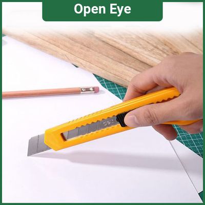 Product details of Deli Anti Cutter 2031 13 snap-off blades - Yellow Specification : 140×21×15.8MM(cutter) Material : ABS + carbon tool steel + Cold rolled steel plate Blade Size :0.4×9×80MM Blade Type :13 snap-off blades Color :Yellow, beige asst._img_1