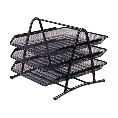 Deli Metal Document Tray 3 Layer File Basket 9181 Black_img_1