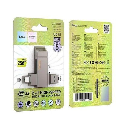 HOCO UD15 USB3.2 USB & Type -C flash drive(256GB)_img_1
