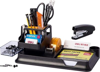 Deli Desk Organizer 38252A Desk Pen Holder - Includes 17 pieces of stationery items_img_1