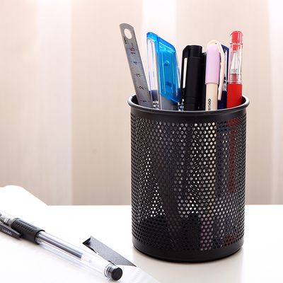Deli Pen Holder 909 Dimension 84×106 mm Mesh steel body Black_img_0