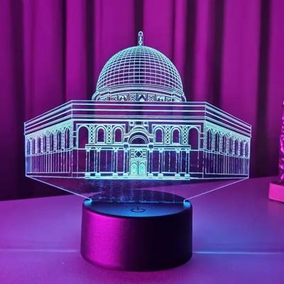GearUP Acrylic Multicolor Night Lamp (Al-Aqsa Mosque) – Black_img_0