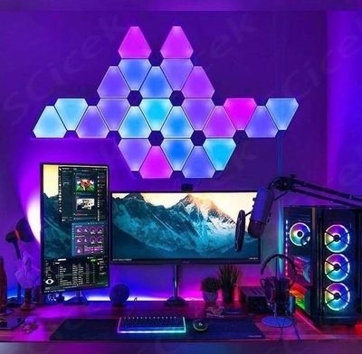 Nano Leaf Triangle Shapes RGBic LED Wall Panels।Smart Triangle Kit with APP & Remote Control ✨_img_3