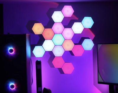 Nano Leaf Triangle Shapes RGBic LED Wall Panels।Smart Triangle Kit with APP & Remote Control ✨_img_4