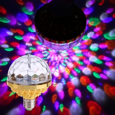 mposei Colorful Rotating Magic Ball Light, Party Lights Disco Ball, Mirror Disco Ball Shape Bulb, Magic Rotating Ball Light Bulb with Sockets for Home_img_2