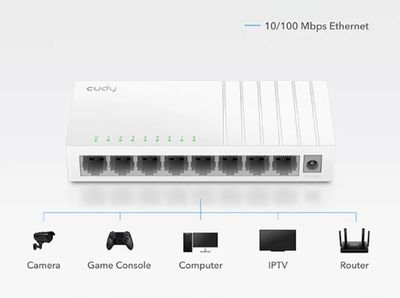 FS108D – 8-Port Fast Ethernet Desktop SwitchKey Features & Specifications_img_1