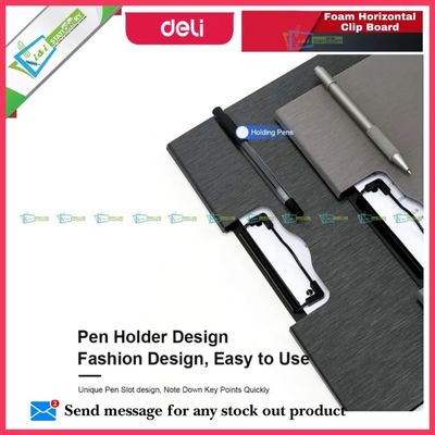 Deli Foam Clip Board with Cover Horizontal - Dark Grey 64512 -1 pcs_img_2