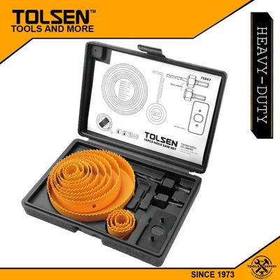 TOLSEN 16Pcs Hole Saw Set Drill Bit Kits for Plywood Drywall Wood Plastic 75867_img_1