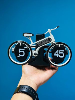 MidClock HY-F117 Unique Bicycle Vintage Flip Desk Clock_img_1