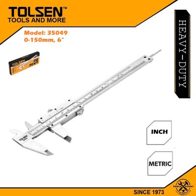 TOLSEN 6" Vernier Caliper (Metric and Inch) 0-150mm Model: 35049_img_1