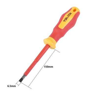 Tolsen VDE Flat Screwdriver (6.5mm x 150 mm) Model: 38003_img_0