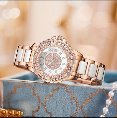 Glamorous Women's Quartz Watch - Elegant Rhinestone, World Time, Zinc Alloy Band & Case, Perfect Gift_img_1