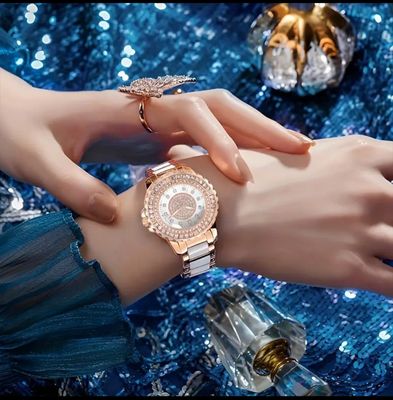 Glamorous Women's Quartz Watch - Elegant Rhinestone, World Time, Zinc Alloy Band & Case, Perfect Gift_img_3