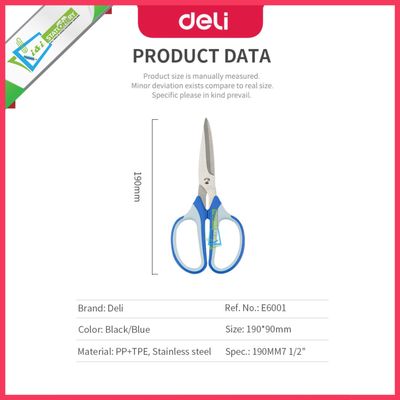 Deli Scissors 6001 7 inch 190mm Random Color 1 pcs_img_1