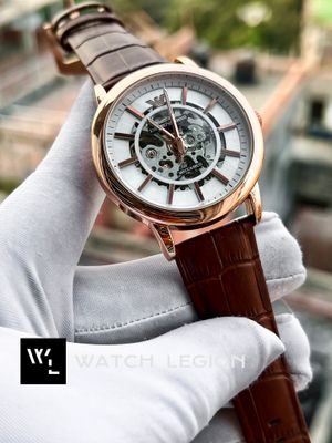 ARMANI AUTO BELT ROSE GOLD BROWN_img_0