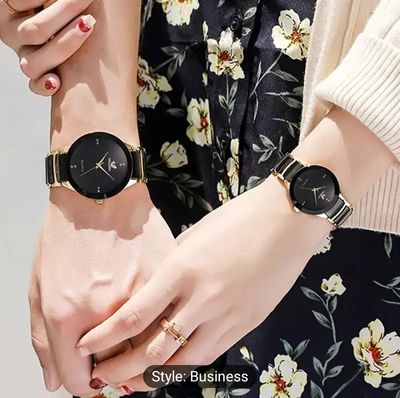 2pcs Men'S Retro Luxury Couple  Quartz Watch Set_img_2