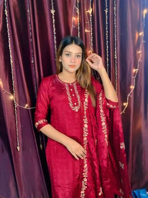 Pakistani Crept Chinon Three Piece_img_1