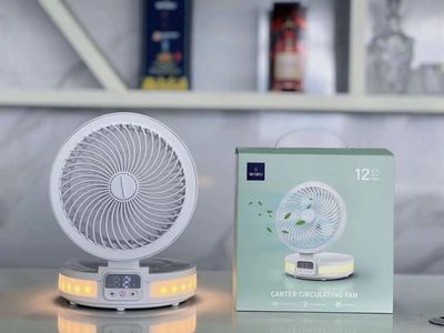 WiWu FS05 Rechargeable fan (4000mAh battery, LED Display Controll Panel)- White Color_img_0