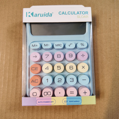 Desktop Calculator 12 Digit Large LCD Display Big Round Button Cute Gradient Colored Calculator_img_3