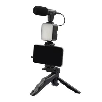Exclusive AY-49 Phone Vlog Tripod Vlogging Kits Live Selfie Fill Light Integration with Remote Control Microphone LED Light_img_4