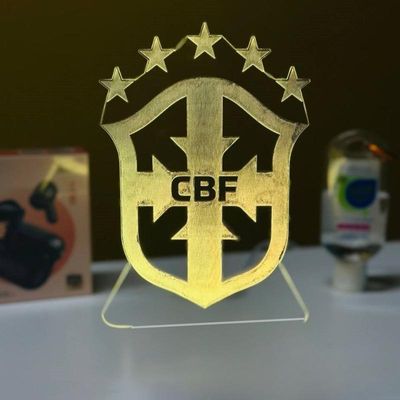GearUP Acrylic Multicolor Night Lamp (Only Acrylic) Brazil Football Team Logo_img_0