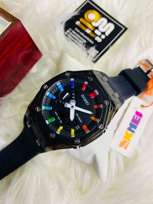 SKMEI 2100 Waterproof Countdown Stopwatch Led Light Electronic Movement Wristwatch_img_1