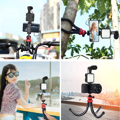 Video -Making Tripod Kit For Live Broadcast 3 In 1 With Microphone, Led Light, Mini Stand & Remote Control, Vloging Kit_img_1