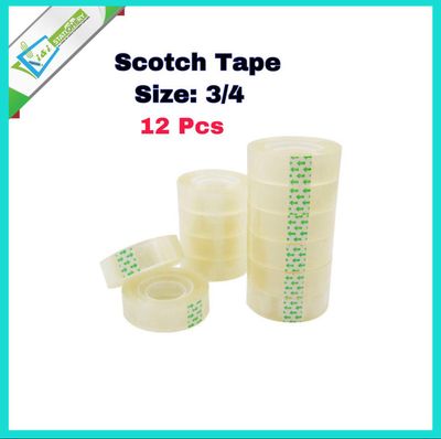 Scotch Tape Small Transparent 3/4" 0.75 inch  12 pcs_img_0
