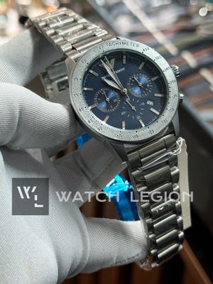 ARMANI CHAIN MATT SILVER BODY BLUE DIAL_img_0