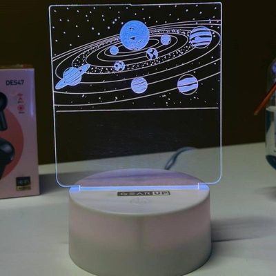 GearUP Acrylic Multicolor Night Lamp (Solar System)- BLACK_img_0