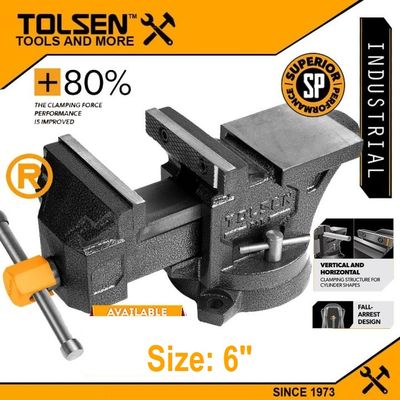 TOLSEN 6" Bench Vice Ultra Large Swivel Base w/ Anvil Arc Anvil Design Bench Vise Model 10806_img_0