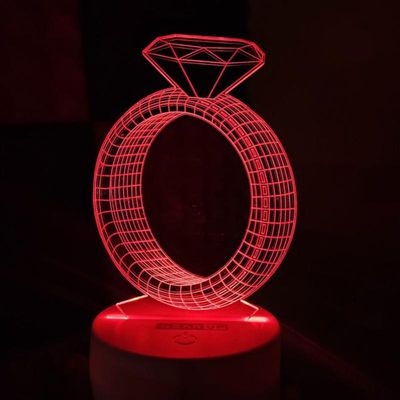 GearUP Acrylic Multicolor Night Lamp Black (Diamond Ring)_img_2